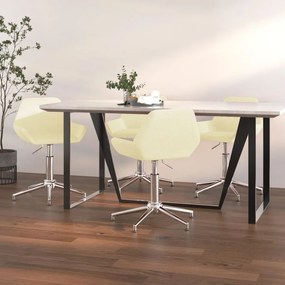 vidaXL Cadeiras de jantar giratórias 4 pcs tecido cor creme
