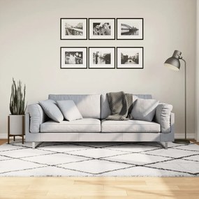 vidaXL Tapete shaggy de pelo alto PAMPLONA 160x230 cm creme e preto