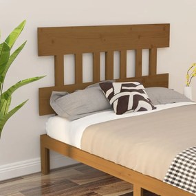 vidaXL Cabeceira de cama 123,5x3x81 cm pinho maciço castanho mel