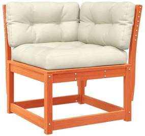 8pcs conj. lounge jardim + almofadões pinho maciço castanho-mel