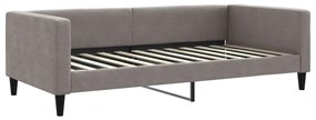 Sofá-cama com colchão 100x200 cm tecido cinzento-acastanhado