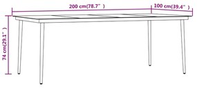 7 pcs conjunto de jantar para jardim castanho e preto