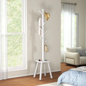 Cabideiro com 8 ganchos e prateleira 33,6 x 33,6 x 175,8 cm Branco