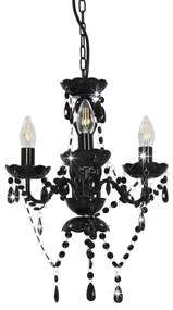 Lustre com contas redondo 3 x E14 preto