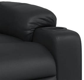 Poltrona de massagens reclinável couro artificial preto