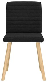 Cadeiras de jantar 6 pcs tecido preto