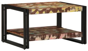 Mesa de centro multicor 70x50x38 cm madeira maciça recuperada