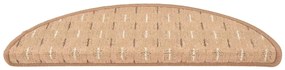 Tapete/carpete para degraus 15 pcs 56x17x3 cm castanho-claro