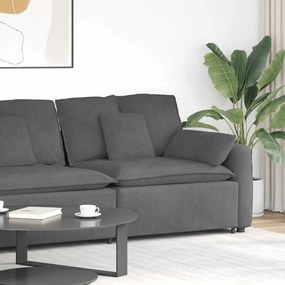 vidaXL Módulo de sofá modular com braço e almofadões 100 cm