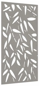 Decoração p/muro jardim 105x55cm aço corten design folhas bambu
