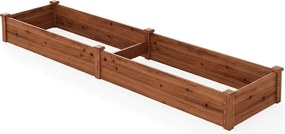 Floreira de madeira 240 x 60 x 25 cm para legumes, flores, ervas e frutas para quintal, jardim, relvado  Café