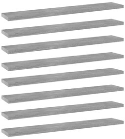 vidaXL Prateleiras para estante 8 pcs 60x10x1,5cm contraplacado cinza