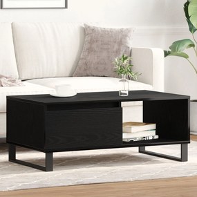 Mesa de centro vidaXL Preto Carvalho 90x50x36,5 cm Madeira engenheirad