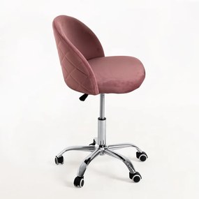 Cadeira Vint Veludo Office - Rosa