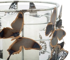 Castiçal "Farfalle" em Metal Multicolor – 15x23,3 cm