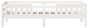 Cama sem colchão 100x200 cm madeira de pinho maciça branco