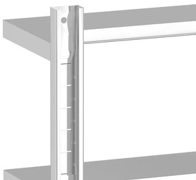 Estante parede 2 prateleiras 100x23,5x60cm aço inoxidável prata