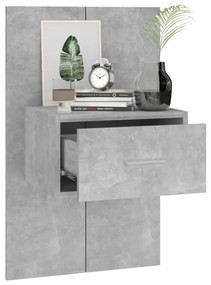 Mesas de cabeceira montagem na parede 2 pcs cinzento cimento
