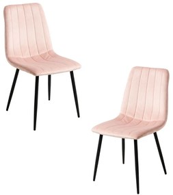 Pack 2 Cadeiras Liny Veludo - Rosa