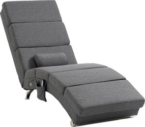 HOMCOM Cadeirão Relax Reclinável com 8 Pontos de Massagem e Aquecimento Lombar, 5 Modos, Comando e Bolso Lateral, Cinzento Escuro | Aosom Portugal