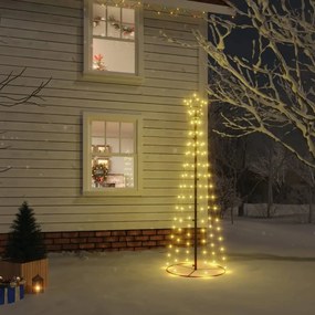 343486 vidaXL Árvore de Natal em cone 108 luzes LED 70x180 cm branco quente