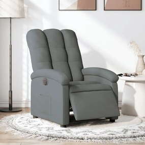 vidaXL Poltrona reclinável elétrica tecido cinzento-escuro