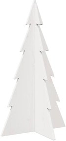 Árvore Natal decorativa 80 cm madeira de pinho maciça branco