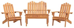 4 pcs conjunto lounge de jardim Adirondack acácia maciça