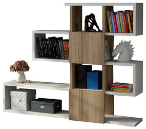 Estante Karlin – Branco e Nogueira – 120x109x19,5 cm