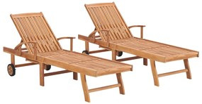 Espreguiçadeiras 2 pcs madeira de teca maciça