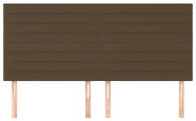 Cabeceira de cama 4 pcs tecido 80x5x78/88 cm castanho-escuro