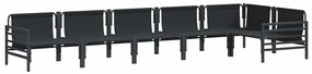 Conjunto de Sofá de Jardim 6 pcs Cinzento-escuro Aço