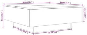 Mesa de centro 80x80x31 cm contraplacado carvalho sonoma
