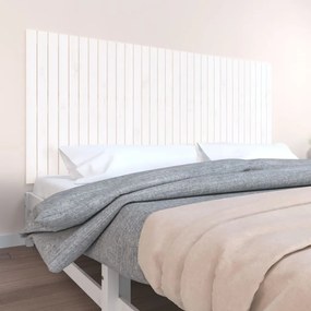 vidaXL Cabeceira de parede 204x3x90 cm madeira de pinho maciça branco