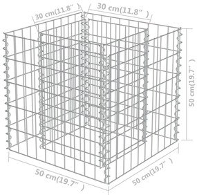 Canteiro elevado/cesto gabião 50x50x50 cm aço galvanizado