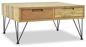 vidaXL Mesa de centro em teca maciça 80x80x40 cm