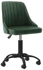 vidaXL Cadeira de escritório giratória veludo verde-escuro
