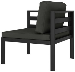 8 pcs conjunto lounge jardim com almofadões alumínio antracite