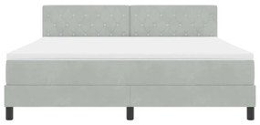 Cama Box Spring vidaXL com Colchão e Luz LED Cinzento Claro 180x200 cm