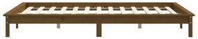 Estrutura de cama de casal 135x190 cm pinho maciço castanho mel