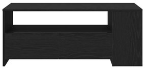 Mesa de Café Preta de Carvalho 102x55x43,5 cm Feita de Madeira Engenhe