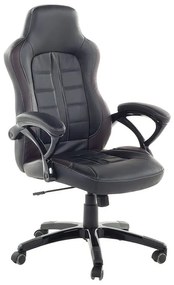 Cadeira de escritório em pele sintética preta e castanha escura PRINCE Beliani