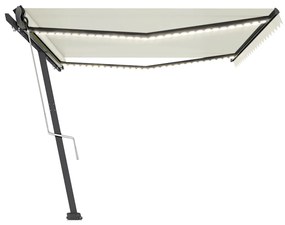 Toldo automático com LED e sensor de vento 500x350 cm cor creme