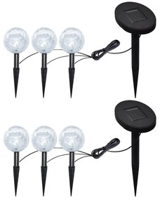 vidaXL Candeeiros de jardim 6 pcs LED com estacas e painéis solares