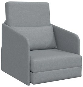 Sofá Cama de Chão 2-em-1 Cinza Claro 65x80x83 cm Tecido