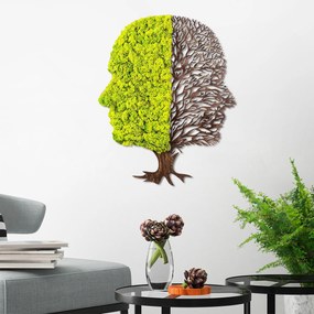 Acessório Decorativo de Parede Green And Dry – Verde e Castanho – 45 x
