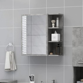 Armário de WC c/ espelho 62,5x20,5x64 cm contrap. cinza cimento