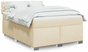 Cama com molas/colchão 140x190 cm tecido cor creme