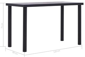 Mesa de jantar 120x60x75 cm MDF preto e cinzento cimento