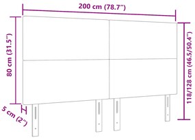 Cabeceira LED vidaXL Creme 100 cm em Tecido Corduroy